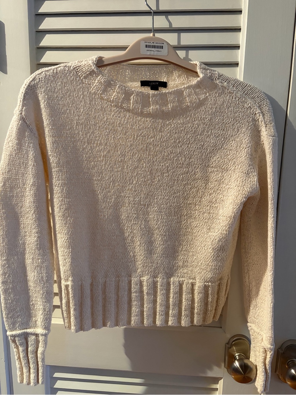 J Crew Cream Textured Crewneck Sweater